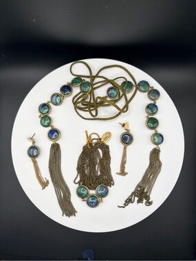 Lena Bernard Boho Statement Jewelry Set - Lariat necklace, bracelet and earrings